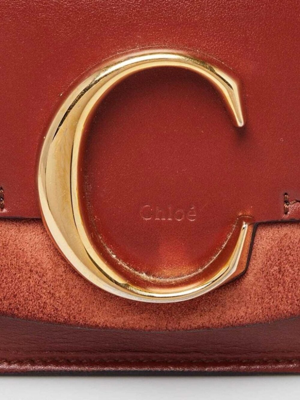 Chloe Brown Leather Mini C Chain Bag - Picture 5 of 11